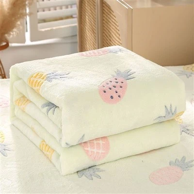 100% Polyester Knitted Coral Fleece Baby Throw Blanket
