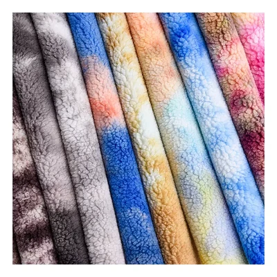 Colorful Tie-Dye Particle Cashemere Sherpa Fabric