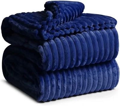 Coral And Navy Throw Blanket