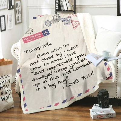 Letter Pattern Fleece Blanket