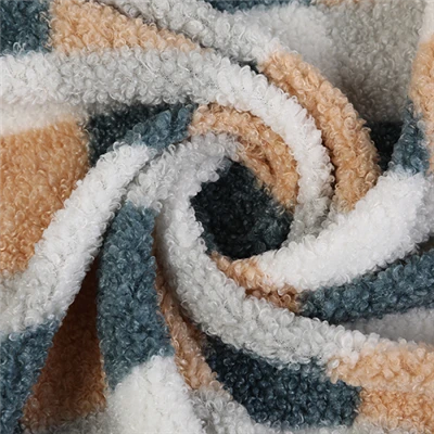 Plaid Print Sherpa Fleece Fabric