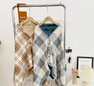 Plaid Women Shoulder Blanket