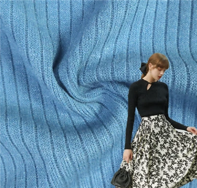 Soft Breathable Plain Dyed Knit Rib Fabric