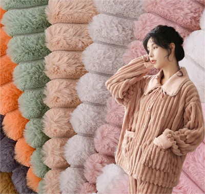 Stripe Rabbit Faux Fur Fabric