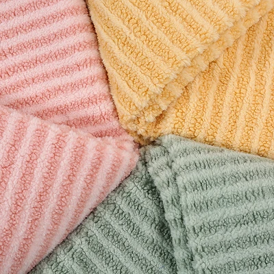 Striped Sherpa Fabric For Toys