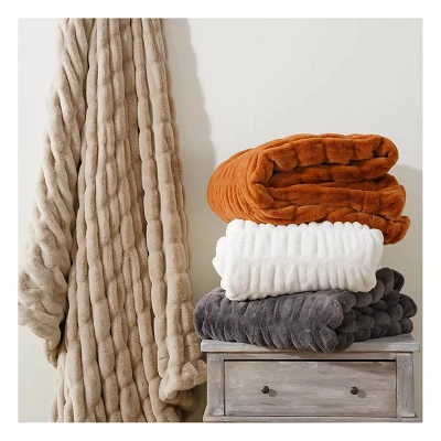 Artificial fur Mink Throw Blanket