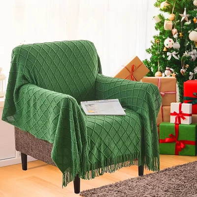 Jacquard Tassel Blanket