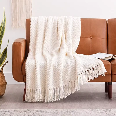 Tassel Blanket For Couch Bed Sofa