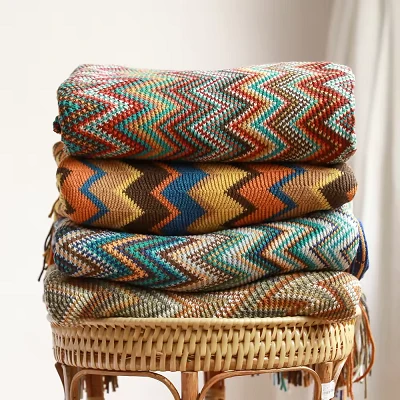 Tassels Geometric Pattern Blanket